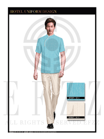 藍色男款水療SPA服務員制服設計圖211