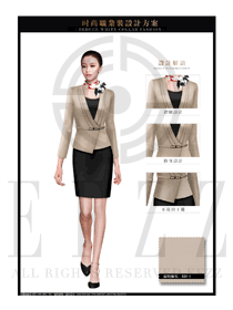 米色女款職業套裝服裝款式圖1359
