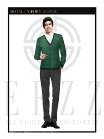 綠色男款酒店客房服務(wù)員制服設(shè)計(jì)圖567