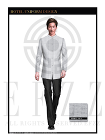 淺灰色男款酒店客房服務(wù)員制服設(shè)計(jì)圖569