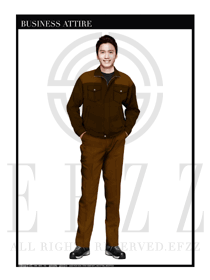 時尚棕色春秋男款工程服服裝款式圖1043