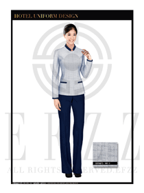 時尚灰色女款酒店客房服務(wù)員制服設(shè)計圖572