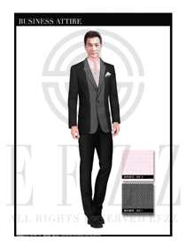 時(shí)尚銀灰色男款職業(yè)裝西服制服設(shè)計(jì)圖396