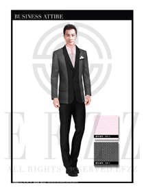 銀灰色男款職業正裝服裝款式圖397