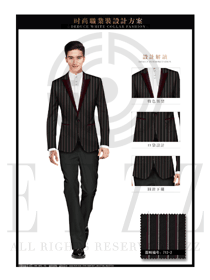 韓版修身款男款職業裝西服款式圖399