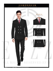 黑色男款職業正裝服裝款式設計圖403