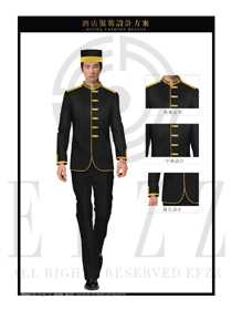 黑色男款歐式宮廷風酒店門童服裝款式圖1232