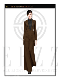 咖啡色音樂主題西餐廳咨客制服設(shè)計圖538