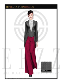 時尚灰色女款西餐咨客制服設計圖540