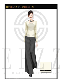 時(shí)尚卡其色女款按摩技師制服設(shè)計(jì)圖1362