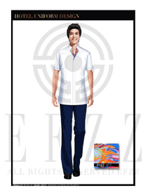 白色短袖襯衫款大堂經理制服設計圖1000