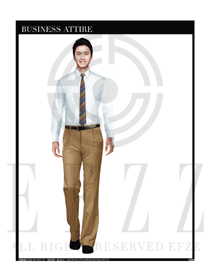 白色男款商務正裝長袖襯衫制服設計圖267