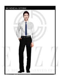 白色修身款長袖襯衫制服設計圖269