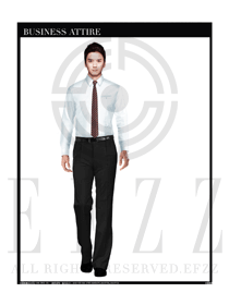 時尚白色男款商務正裝長袖襯衫款式設計圖270