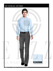 時尚淺藍色修身款長袖襯衫款式設計圖274