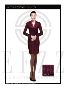 時(shí)尚紫色短裙款酒店西餐廳領(lǐng)班服裝款式設(shè)計(jì)圖076