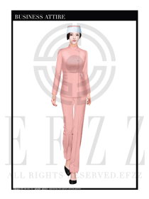 時(shí)尚粉紅色修身款按摩技師服裝款式設(shè)計(jì)圖1385