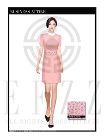 粉紅色短袖修身顯瘦款按摩技師制服設(shè)計(jì)圖1390