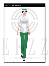 時尚白色短袖修身款按摩技師服裝款式設計圖1391