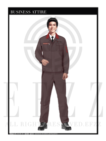 淺咖色男款長(zhǎng)袖車間工作制服設(shè)計(jì)圖1117