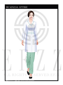 時尚白色長裙寬松款按摩技師制服設計圖1402