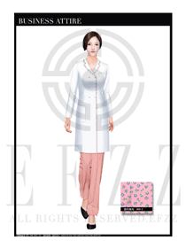 時尚白色長裙寬松款按摩技師制服設計圖1406