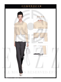 時尚卡其色修身款女秋冬職業(yè)裝服裝款式圖1415