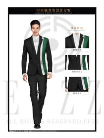 時尚黑色韓版男職業(yè)裝西服制服設(shè)計圖423