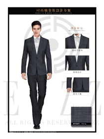 灰色修身款男職業裝西服制服設計圖429