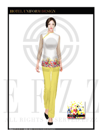 時(shí)尚白色圓領(lǐng)女款中餐廳服務(wù)員制服設(shè)計(jì)圖1762