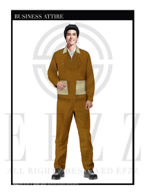 棕色男款4S店春秋工程服制服設計圖1157