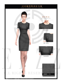 時尚灰色OL通勤裝女職業裝夏裝服裝款式圖684