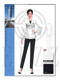 時尚白色女職業(yè)裝專賣店營業(yè)員制服設計圖1535