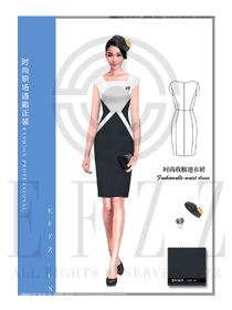 時尚深灰色女職業裝專賣店營業員制服設計圖1542