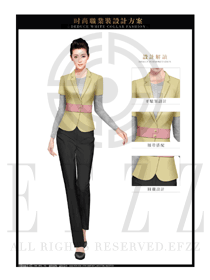 新款女秋冬職業裝制服款式設計圖1444