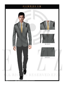 原創(chuàng)灰色男款高端星級(jí)酒店門童服裝款式圖1242