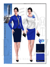 時尚白色套裙款專賣店營業(yè)員制服設計效果圖1568