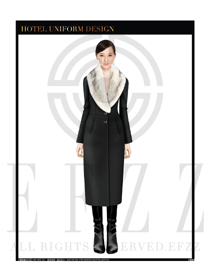 時尚黑色女職業(yè)裝OL大衣制服設計圖168