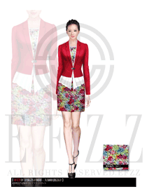 新款酒紅色女款西餐領班制服款式設計圖081