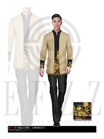 時尚卡其色男款酒店民族特色服裝款式設計圖166