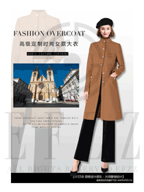 時尚駝色女職業(yè)裝OL大衣制服設(shè)計圖201