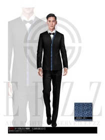 時(shí)尚黑色長袖男款西餐服務(wù)員制服設(shè)計(jì)圖471