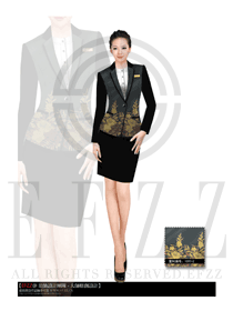 時尚淺灰色女款星級酒店大堂經理服裝款式圖660