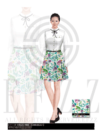 白色女款快餐服務生制服設計圖017