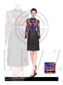 新款長袖女款西餐服務員制服設計圖1172