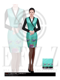 青綠色水療會(huì)所大堂總臺(tái)收銀接待制服設(shè)計(jì)圖298