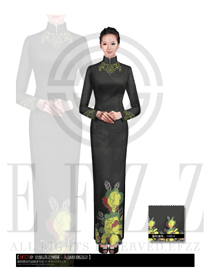 時尚黑色旗袍款中餐迎賓服裝款式圖655
