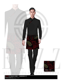 原創制服設計黑色男款中餐傳菜員服裝款式圖148