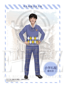 原創設計淺藍色男款學生服制服款式圖006