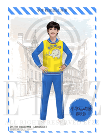 淺黃色男款學(xué)生服校服款式設(shè)計(jì)圖012